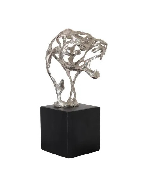 Tête léopard déco en étain | Style animalier chic