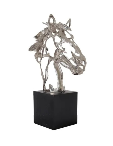 Tête de cheval déco en étain | Élégance équestre