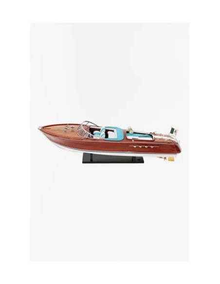 Canot moteur déco 67 cm | Maquette bateau bois marine