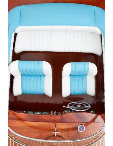 Canot moteur déco 67 cm | Maquette bateau bois marine