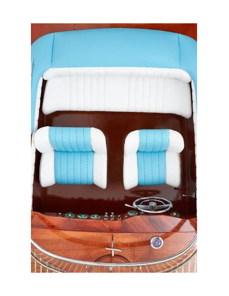 Canot moteur déco 67 cm | Maquette bateau bois marine