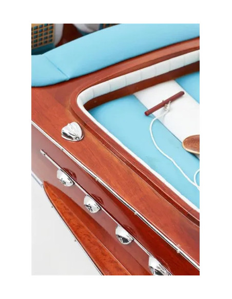 Canot moteur déco 67 cm | Maquette bateau bois marine