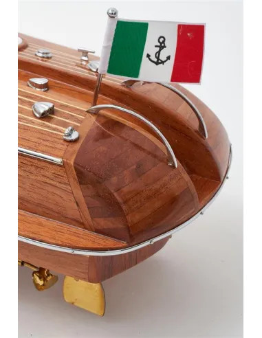 Canot moteur déco bois 67 cm | Style nautique vintage