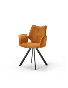 Le fauteuil Sun en safran apporte une touche lumineuse et confortable