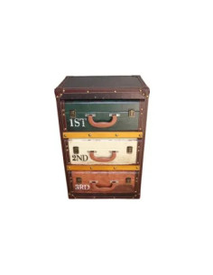 Chevet Valises 3 tiroirs | Petit meuble vintage déco
