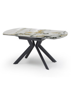 Table céramique Sofia à rallonges ronde Cold Jade