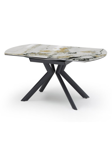 Table céramique Sofia à rallonges ronde Cold Jade