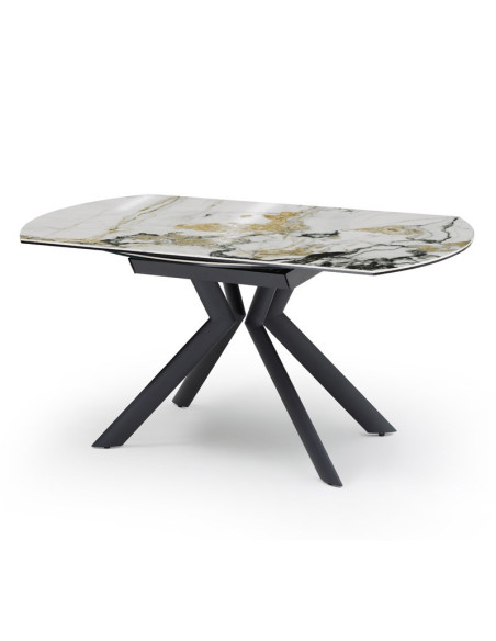 Table céramique Sofia à rallonges ronde Cold Jade