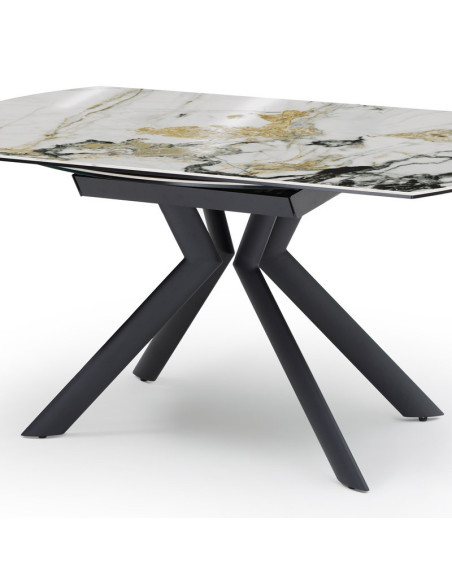 Table céramique Sofia à rallonges ronde Cold Jade