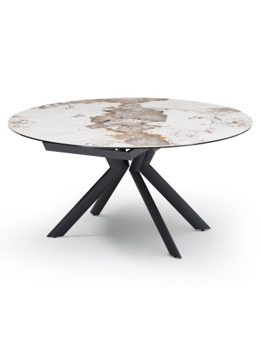 Table céramique Sofia à rallonges ronde Pandora