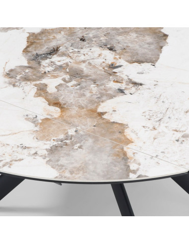 Table céramique Sofia à rallonges ronde Pandora