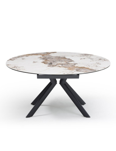 Table céramique Sofia à rallonges ronde Pandora