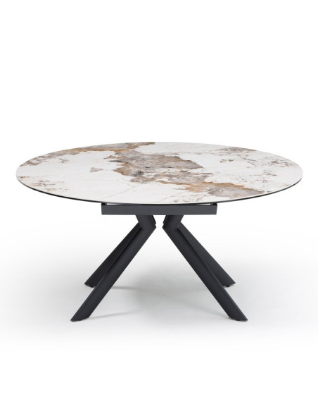 Table céramique Sofia à rallonges ronde Pandora
