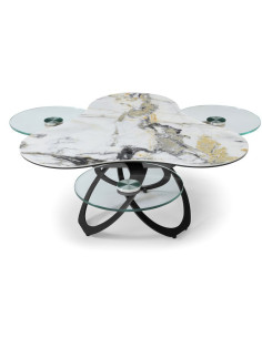 Table basse Trèfle Céramique Cold Jade