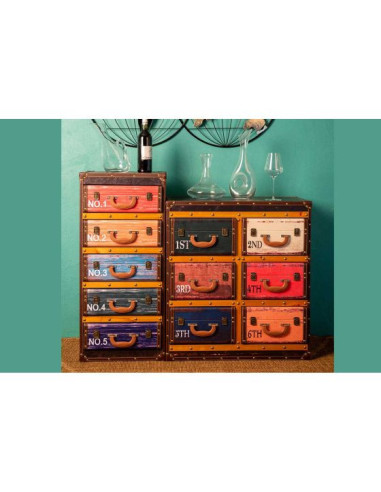 Commode Valises 6 tiroirs | Meuble vintage déco