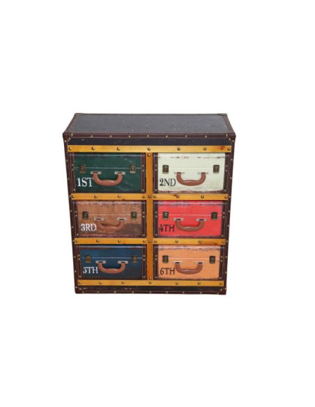Commode Valises 6 tiroirs | Meuble vintage déco