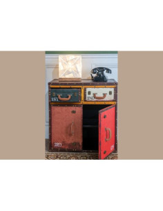 Buffet Valises 2 tiroirs, 2 portes | Meuble vintage déco 2