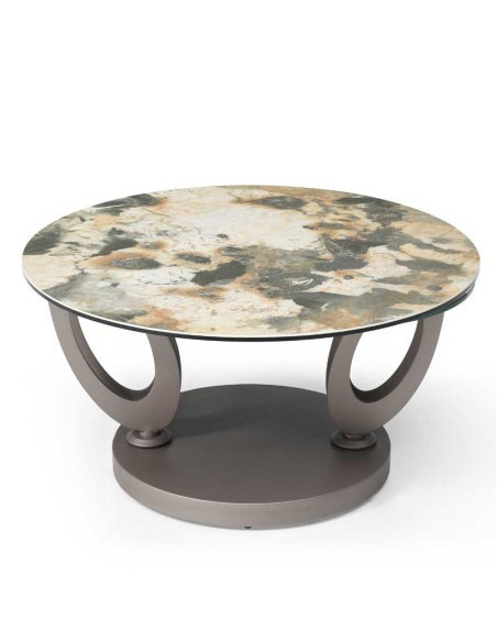 Table basse OGIVE céramique effet marbre Lezzia