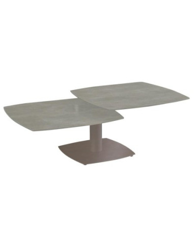 Table basse Tonga Arabescato céramique – plateaux pivotants