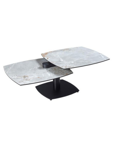 Table basse Tonga Onyx céramique – plateaux pivotants