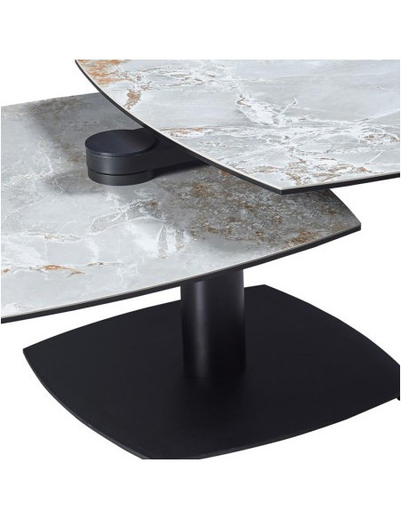 Table basse Tonga Onyx céramique – plateaux pivotants