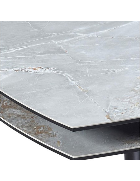 Table basse Tonga Onyx céramique – plateaux pivotants