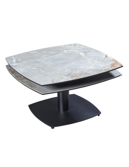 Table basse Tonga Onyx céramique – plateaux pivotants