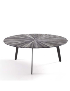 Table basse Rumba Grande – ronde, effet bois grisé 2