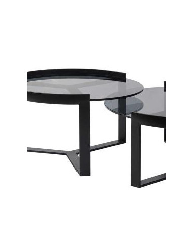 Ensembles Tables basses FIDJI verre fumé