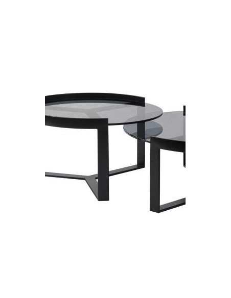 Ensembles Tables basses FIDJI verre fumé