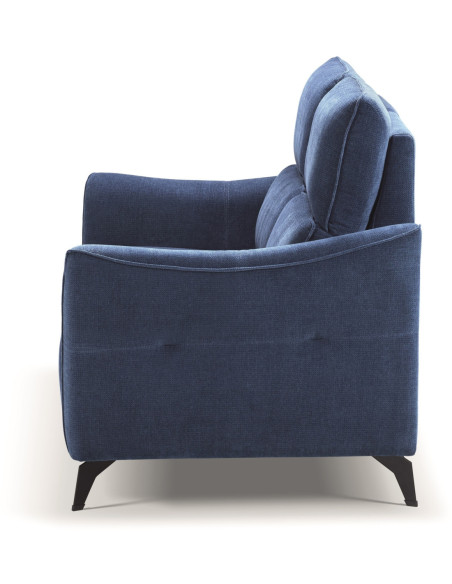 Canapé BERGAMO 2 places bleu en tissu waterproof