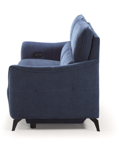 Canapé BERGAMO 3 places relax bleu 2 relax électriques