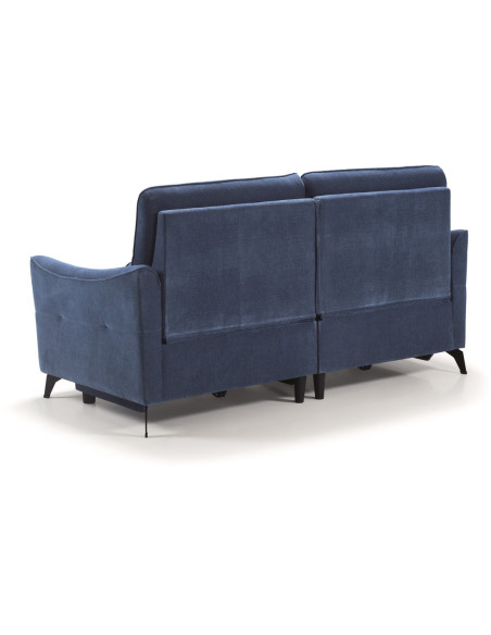 Canapé BERGAMO 3 places relax bleu 2 relax électriques