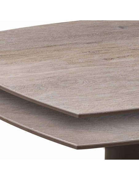 Table basse TONGA céramique Wood Clair
