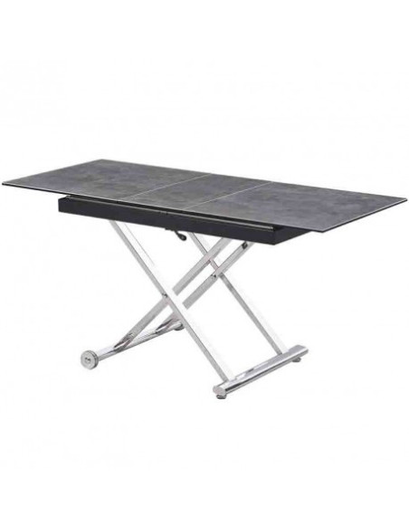 Table basse-repas relevable JUMPY Corten (pieds inox)