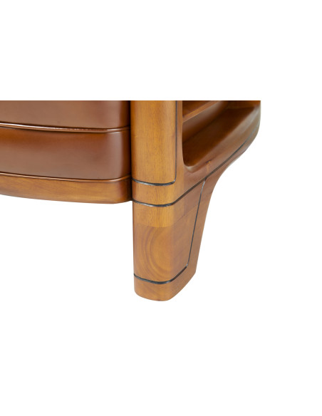 Côté Loges | Fauteuil club Marina cuir vintage et bois massif