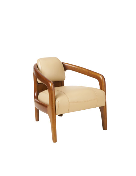 Fauteuil club Daytona cuir beige – cuir pleine fleur - SCMCL40C5