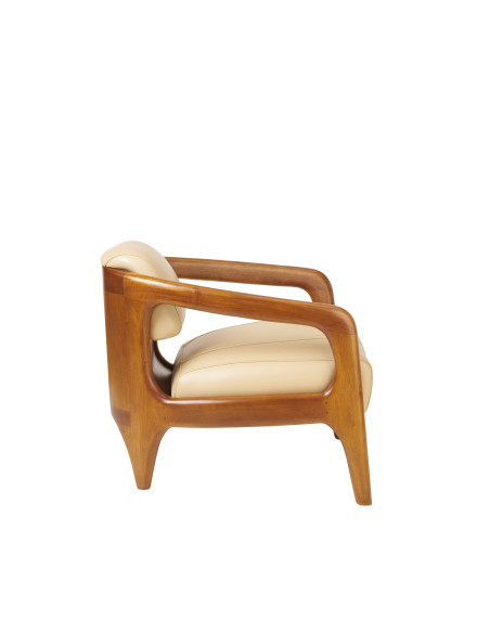 fauteuil club beige pleine fleur