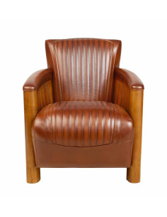 Fauteuil club cognac cuir vintage 2