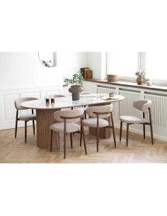 Table de salle à manger Athènes plateau céramique 210 cm vue trois quarts 2