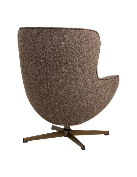 Fauteuil pivotant Blenheim en tissu brun vue arrière
