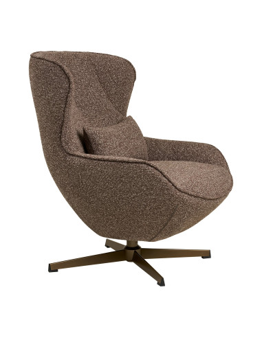 Fauteuil pivotant Blenheim en tissu brun vue de profil