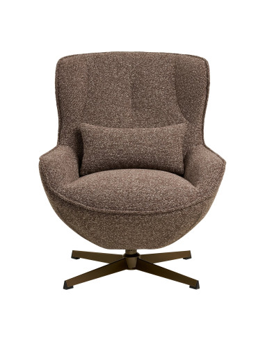 Fauteuil pivotant Blenheim en tissu brun vue de face