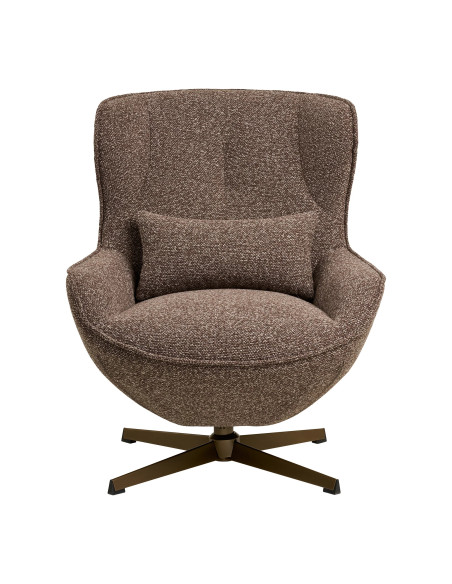 Fauteuil pivotant Blenheim en tissu brun vue de face