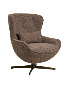 Fauteuil pivotant Blenheim en tissu brun vue trois quarts