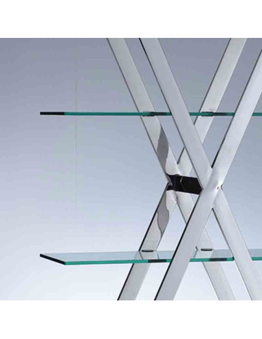 Étagère EKIS inox et verre | Mobilier design contemporain