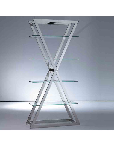 Étagère EKIS inox et verre | Mobilier design contemporain