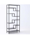Étagère ATLAS BLACK métal noir et verre fumé | Design moderne