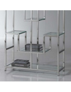 Étagère ATLAS inox et verre | Bibliothèque design moderne 2