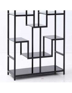 Étagère ATLAS BLACK DOUBLE | Bibliothèque design métal noir 2